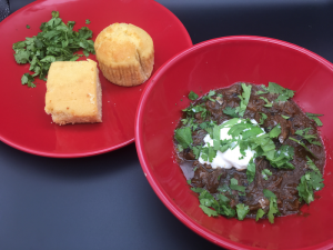 beef chilli with american cornbread