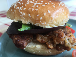 spicy fried chicken burger