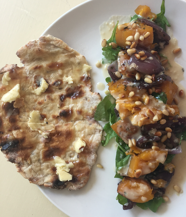 easy bbq flatbreads with salad