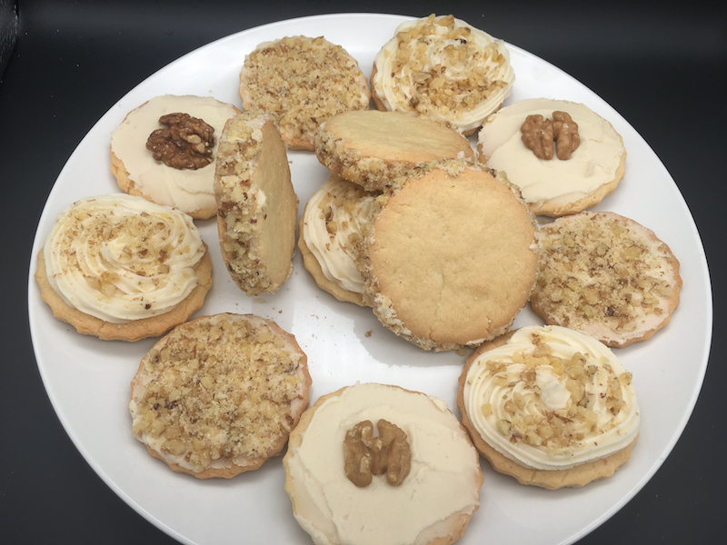 maple walnut decorated cookies