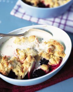 Pear and blackberry cobbler