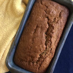 banana bread loaf tin baked